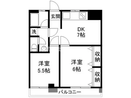 サトウマンション(2DK/3階)の間取り写真