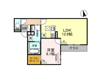 グランディール・ロジェ(1LDK/2階)の間取り写真