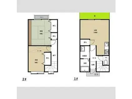 ふぁみーゆ紫竹山(2LDK/1階)の間取り写真