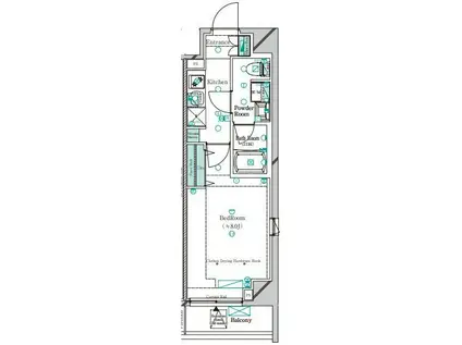 ガリシア四ツ木テラス(1K/4階)の間取り写真