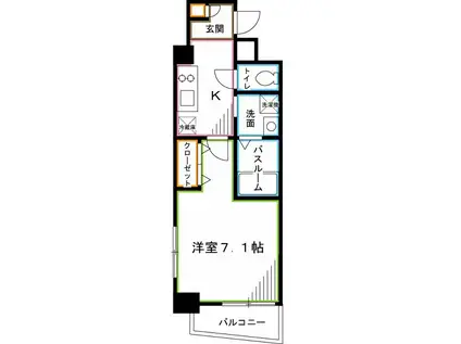 グリーンアベニュー阿佐谷(1K/4階)の間取り写真
