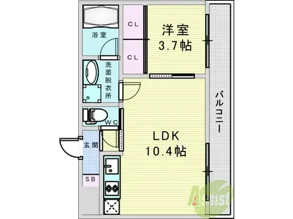 GRAN EPI(1LDK/1階)の間取り写真