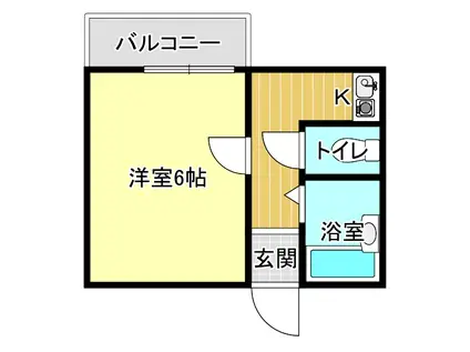 コスモカーザ(1K/2階)の間取り写真