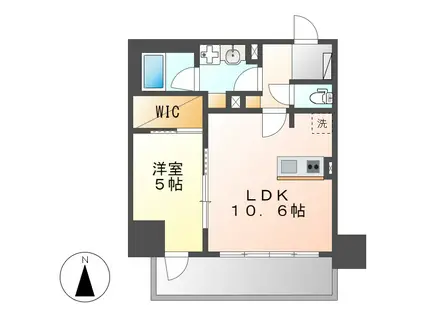 パークアクシス名古屋山王一丁目(1LDK/6階)の間取り写真