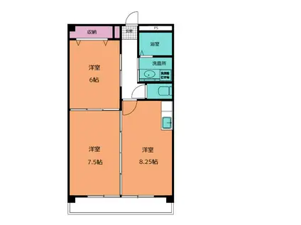 シャトレ桑名(2LDK/5階)の間取り写真