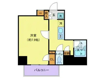 プレール・ドゥーク赤羽(1K/3階)の間取り写真