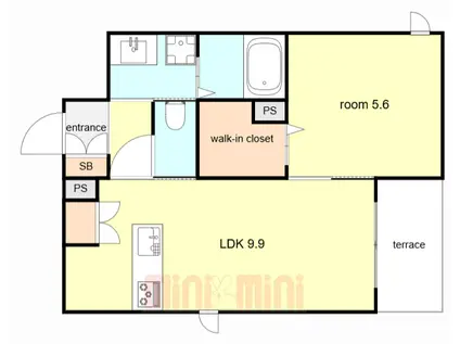 へーベルメゾン城ケ堀(1LDK/1階)の間取り写真