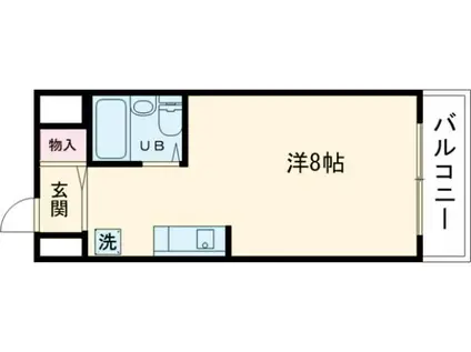 ヴィップハイツ(ワンルーム/5階)の間取り写真