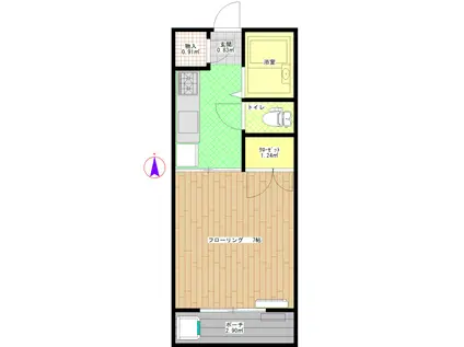 コーポ・ラフォーレ(1K/2階)の間取り写真