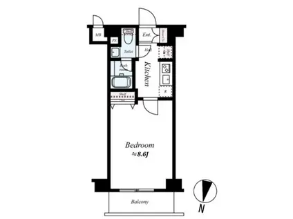 リアレスト池袋(1K/2階)の間取り写真