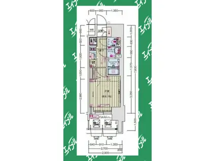 プレサンス丸の内アドブル(1K/13階)の間取り写真