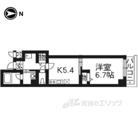 ワイズコート(1DK/1階)の間取り写真