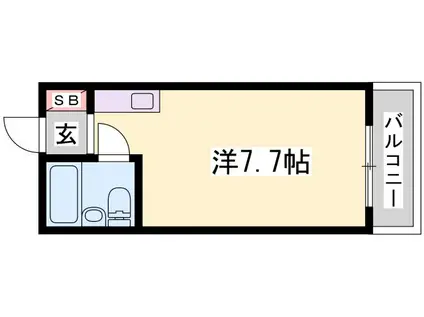 マイコーポ白国(ワンルーム/2階)の間取り写真