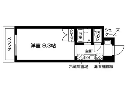 正和フラット下鴨(1K/2階)の間取り写真