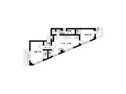 YNビル(2LDK/2階)の間取り写真