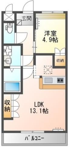 グランチェスタ(1LDK/1階)の間取り写真