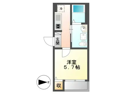 コンフォルテ藤江(1K/1階)の間取り写真