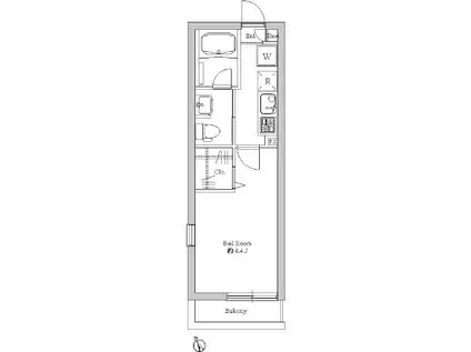 エルスタンザ舟渡(1K/3階)の間取り写真
