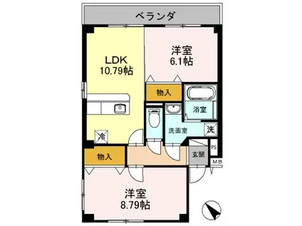 ロワイヤルT・NII(2LDK/1階)の間取り写真