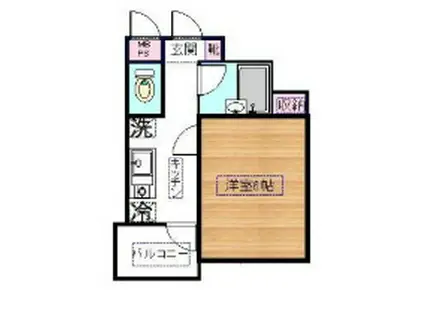 サニースポット(1K/4階)の間取り写真