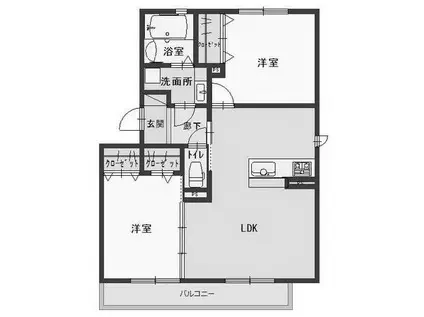 コート・ド・メール(2LDK/1階)の間取り写真