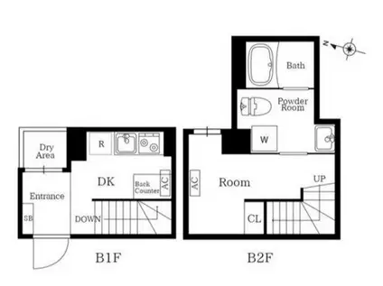 プレニーズ護国寺プレミア(1DK/1階)の間取り写真