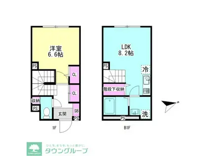 グランファーロ下北沢(1LDK/1階)の間取り写真