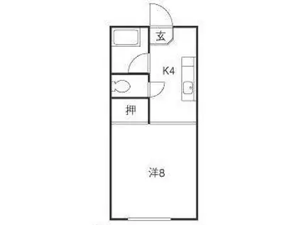 コーポ安孫子(1K/2階)の間取り写真