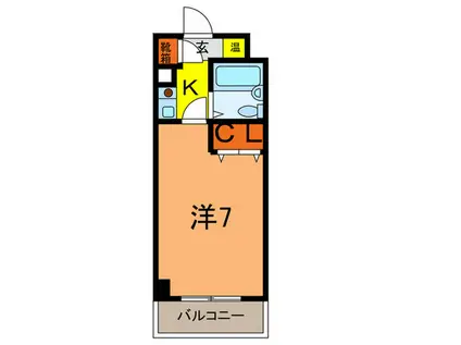 スプリング逆瀬川(1K/3階)の間取り写真