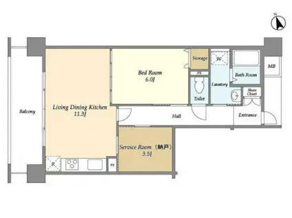 アーバンライフ目白駅前(2LDK/5階)の間取り写真