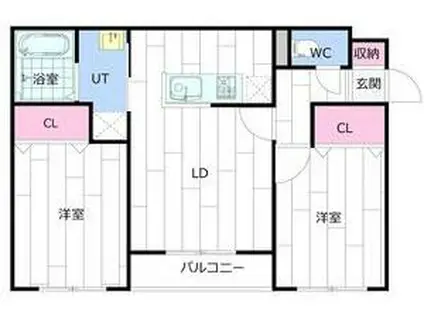MODEST澄川(2LDK/2階)の間取り写真