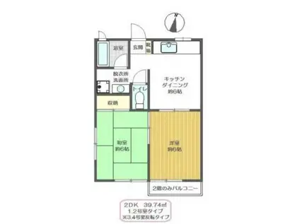 エピーメロン西瑞江(2DK/1階)の間取り写真