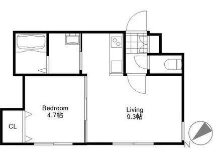 PREMIERE(1LDK/1階)の間取り写真
