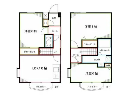 ポンデラブル(3LDK/2階)の間取り写真