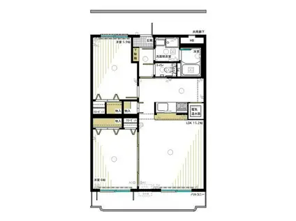 グランパ・ハルーカ(2LDK/2階)の間取り写真