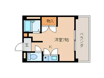 サンふくむらびる パートII(ワンルーム/2階)の間取り写真