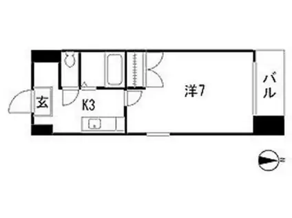 バオバブ白島(1K/8階)の間取り写真