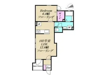 グレース戸越(1LDK/1階)の間取り写真