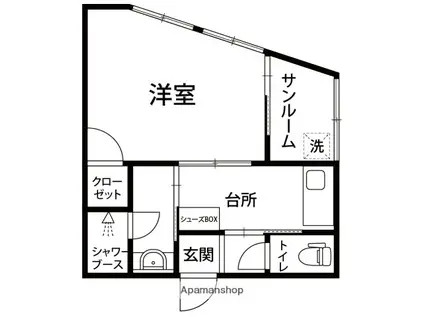UNIBIANTESUEMACHI(1K/2階)の間取り写真