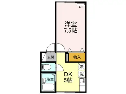メイユールカーム(1DK/1階)の間取り写真