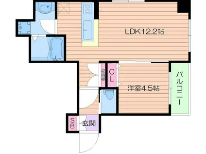 AZ天満(1LDK/3階)の間取り写真