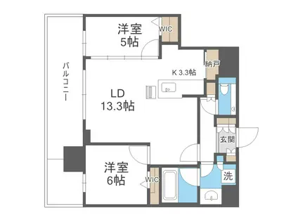 ONE札幌ステーションタワー(2LDK/32階)の間取り写真