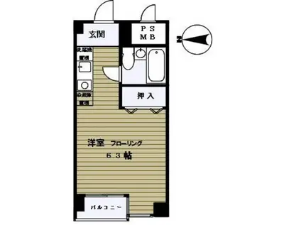 三進ビル(ワンルーム/7階)の間取り写真