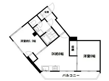 上井草ガーデニアアネックス(2DK/2階)の間取り写真