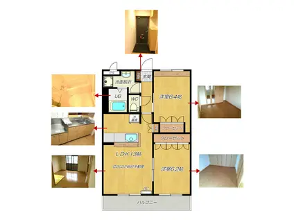 ル・プランタン(2LDK/2階)の間取り写真