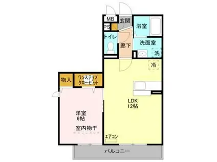 パークフラッツ2(1LDK/2階)の間取り写真
