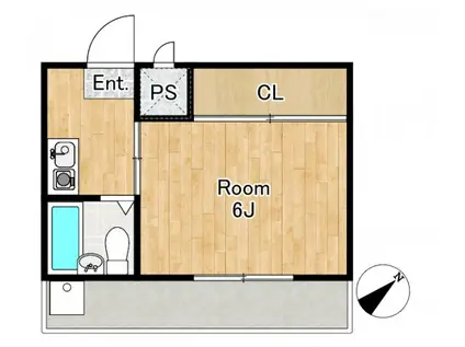 ランドフォレスト航空公園(1K/3階)の間取り写真