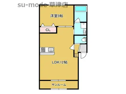 フォアール千僧供町(1LDK/2階)の間取り写真