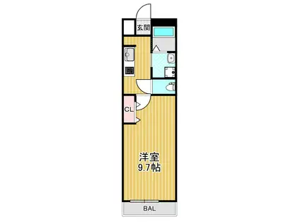 カンパニュール(1K/2階)の間取り写真