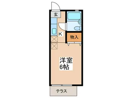 ルーテシア武蔵小金井(1K/1階)の間取り写真